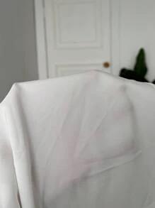 SHEIN EZwear 大码休闲简约纯色雪纺衬衫，低胸领口 - 白色 - 查看 8