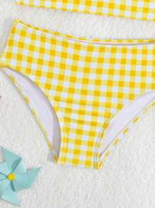 Young Girl Fresh Vacation Floral Print Swimwear - Multicolor - View 5