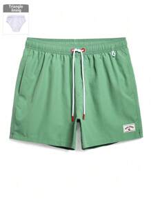 Manfinity Swimmode Men's Simple Fashion Casual Beach Shorts, Suitable For Daily Wear