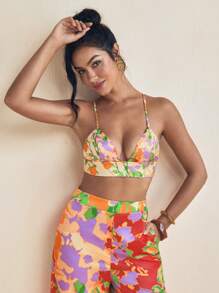 Eva Novielli Top tipo camiseta de bragas estampado multicolor de verano, blusa de vacaciones de verano colorida para la playa - Multicolor - Ver 7