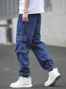 Manfinity EMRG Jeans cargo en denim coupe large pour hommes