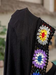 Swim Lushoire Plus Size Women szydełkowe Hollow Out lekkie kolorowe wakacje plaża maxi kimono, na lato