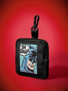 BATMAN X SHEIN 时尚人物与字母图案零钱包，便携 - 彩色 - 查看 2