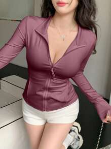 DAZY Damen Regular Fit sportlich-lässige Jacke mit offenem Vorderteil, Frühling, Rückkehr zur Schule Kleidung, Herbst Damenkleidung