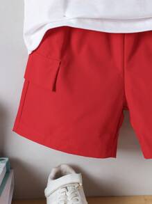 SHEIN 2 Stücke/Set Kleinkind Jungen Ramadan Lässig Street Buchstaben Patch Muster Basketball Thema Rundhals T-Shirt + mintgrüne leichte Shorts Sport Outfit