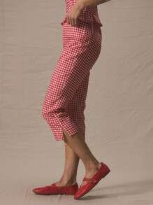 MUSERA 高腰侧开衩修身七分裤，夏季可爱度假风，90年代性感户外假日7月4日 - 彩色 - 查看 3