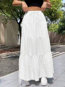 SHEIN PETITE Gonna lunga casual monocromatica