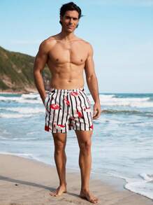 Manfinity Swimmode Men's Casual Beachshorts, Minimalist & Fashionable For Daily Wear Men Swim Trunks
