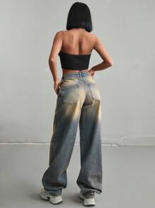 CasuGlow LOW WAIST LOOSE FIT STREET STYLE JEAN Low Rise Jeans - Medium Wash - View 2