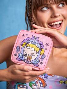 Nick 90s X SHEIN 1pc 90s Cartoon Graphic RPET Sanitary Pad Storage Pouch, Can Be Used As A Storage Bag For Female Hygiene Products, Digital Storage Bag, Small Item Storage Bag