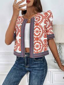SHEIN LUNE Women's Minimalist Fashion Jacket, Suitable For Summer