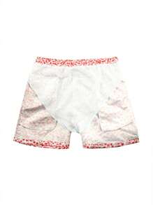Manfinity VDAYZ Shorts casuales de playa con cordón en la cintura y estampado floral diminuto para novio, estilo hawaiano