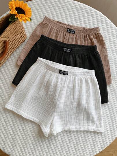 Comfortcana Women Letter Jacquard Wide Leg Shorts Set,Shorts For Summer