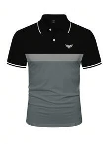 Manfinity Homme 男士条纹短袖休闲通勤 Polo 衫 - 彩色 - 查看 3