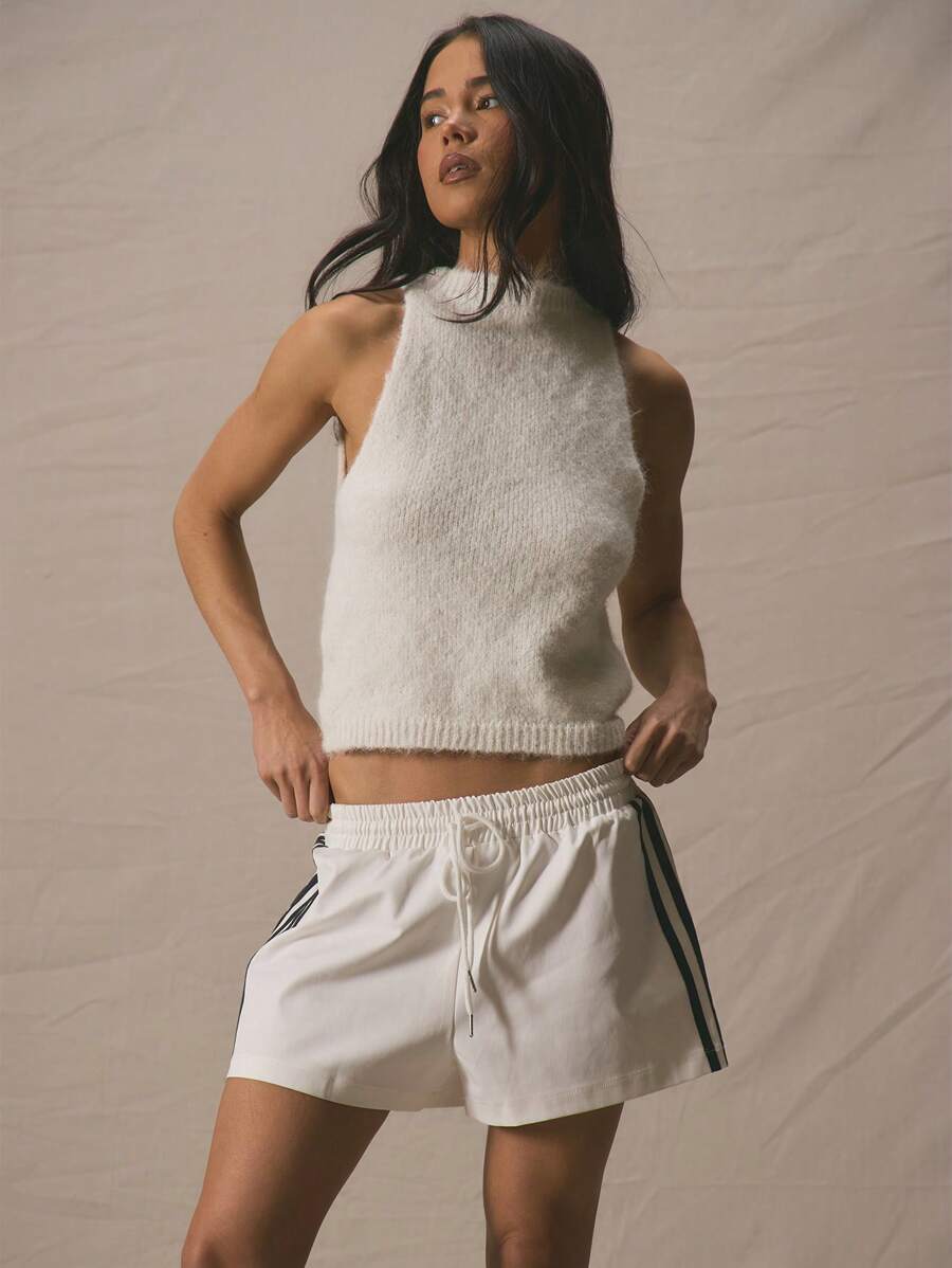 MUSERA Knit High Neck Relaxed Fit Sleeveless Sweater Top Spring Summer Cute Vacation Casual Winter - White - View 1