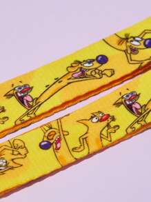 Nick 90s X SHEIN 90s Fashionable Cartoon Print Adjustable Pet Collar, With A Leash Hook, The Collar Is Adjustable In Length. Available In S/L Sizes, Suitable For Pets Of Various Body Types, For Cats And Dogs