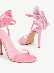 CUCCOO CHICEST Pink Crystal Bow Party High Heel Sandals - Pink - View 4