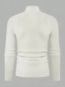 RueChic Men Geometrical Knitted Turtle Neck Regular Sweater - Beige - View 2