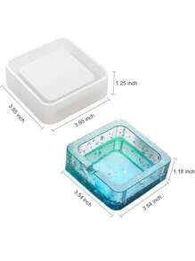 1~2 件圆形方形硅胶模具 DIY 烟灰缸收纳盒树脂铸造模具水晶环氧树脂模具 - 白色 - 查看 6