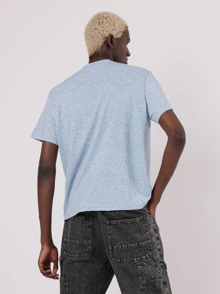 Premium Slim Fit Raw Hem Speckled Jersey T-Shirt