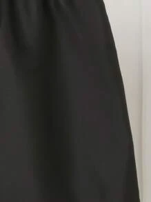 Tween Boy Solid Color Drawstring Waist Swim Trunks