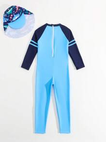 Đồ bơi liền mảnh màu sắc cho bé trai có in họa tiết phía trước - Nhiều màu - Xem 2