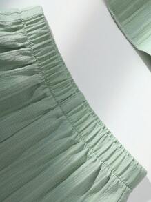 2 件女婴休闲时尚无袖上衣和短裤套装，绿色夏季服装，清爽可爱的春季休闲度假装 - 彩色 - 查看 7