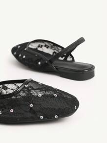 CUCCOO CHICEST 女士时尚玛丽珍平底鞋、休闲日常服装 - 黑色 - 查看 7