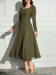 Modelyn 女士长袖纯色长裙，简约时尚风格，适合夏季