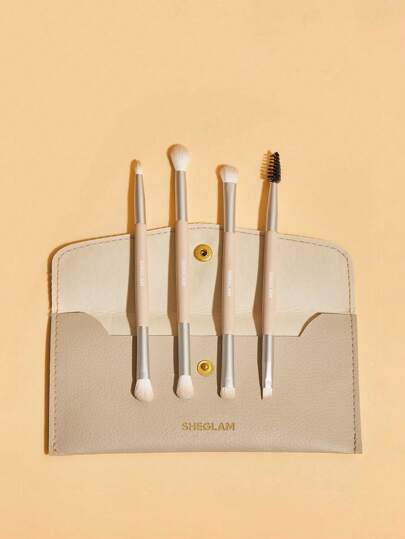 SHEGLAM Juego De Brochas De Maquillaje Glam 101 Eye Essentials Con Estuche Juego De Brochas De Maquillaje SintéTicas PortáTiles Brochas De Maquillaje Puntiagudas Para Difuminar Sombras De Ojos Organizador De Brochas De Maquillaje Estuche De Viaje Marca Belleza Maquillaje CosméTico Para Mujeres NiñAs Perfecto Para OtoñO Invierno Ideal Para Y2K Elegante Moda Adecuado Para CumpleañOs Navidad Presente Fiesta Listo Mejor Color