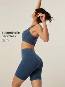 GLOWMODE Short de contrôle du ventre doux et confortable de 7 po, pour yoga et pilates à faible impact, pour l'usage quotidien