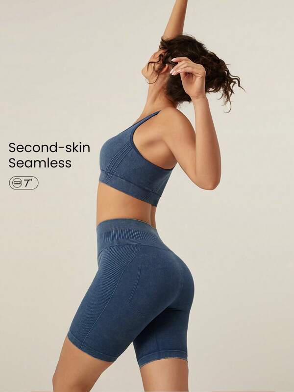 GLOWMODE 7'' Seamless Soft Comfy Tummy Control Shorts Low Impact Yoga Pilates Daily