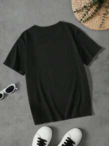 SHEIN Tween Boy 1pc Funny And Interesting Printed Basic Round Neck Short Sleeve T-Shirt, Youth