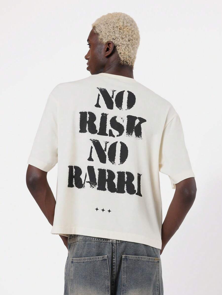 SUMWON 个性 T 恤超大宽松都市街头时尚印花图案 T 恤 Risk Rebel 设计棉质夏季节日音乐会休闲凉爽上衣