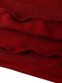 Manfinity EMRG Men's Loose Letter Print Hoodie, Suitable For Everyday Wear - Red - View 5