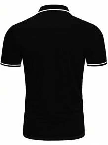 Manfinity Homme 男士条纹短袖休闲通勤 Polo 衫 - 彩色 - 查看 2