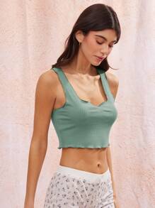 WESTFADE Western Summer Soft Novelty Rib Knit Casual Tank Top Spring Break Beach Vacation - Green - View 3