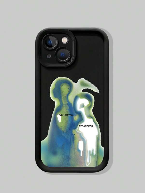 ROMWE Grunge Punk 1 Pc Silhouette Pattern Phone Case Compatible With Apple IPhone 11 12 13 14 15 Pro Max 16
