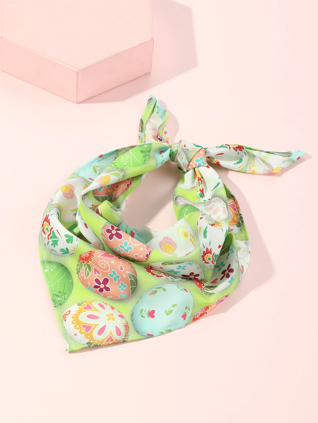 PETSIN 1pc Easter Blue Background Cartoon Print Medium/Small Pet Bib - Multicolor - View 1