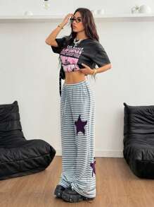 Coolane Quần sọc xám Y2K cổ điển cho ngày hẹn hò mùa xuân và mùa hè dành cho nữ dạo phố - Xám - Xem 4