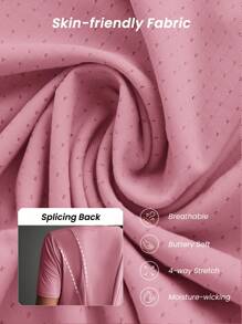 Powerista Koszulka damska z okrągłym dekoltem i krótkim rękawem, w jednolitym kolorze, do ćwiczeń, sportowa, na siłownię