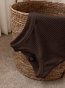Comfortcana Áo ba lỗ chải gân màu trơn cho nữ, thích hợp mặc hàng ngày - Cà phê nâu - Xem 7