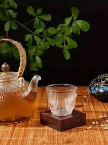 12/6/4/2 件/套垂直条纹锤纹玻璃浓缩咖啡杯带手柄，迷你茶杯和咖啡杯，适合家庭和餐厅使用 - 無色 - 查看 4