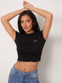 SHEIN Unity Camiseta de bebé de algodón estampado de constelación de Aries bordada, cómoda para usar en festivales de verano, uso casual diario, regalo de cumpleaños