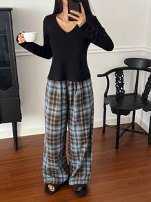 DAZY 女士休闲两件套舒适家居套装，春季 - 黑色 - 查看 4