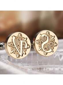 SHEIN 1 A-Z Letter Wax Sealed Stamp With Various Classic Letters, Brass Head, Gratitude Card/Envelope/Gift Packaging/Wedding Engagement Party Invitation Letter, DIY Manual (26 Stamps) Stamp Head Back To School