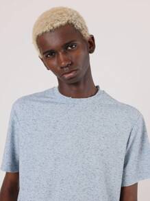 SUMWON Premium Slim Fit Raw Hem T-Shirt Casual Athletic Performance Speckled Jersey Basic Essential Streetwear Summer Spring Everyday Comfort Tee Sportswear