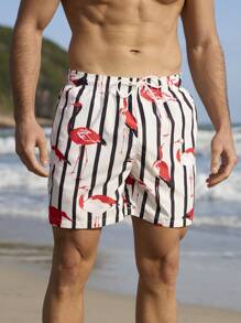 Manfinity Swimmode Men's Casual Beachshorts, Minimalist & Fashionable For Daily Wear Men Swim Trunks