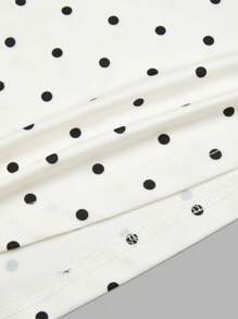 Sweetra 大码复古浪漫波尔卡圆点蝴蝶结抹胸上衣