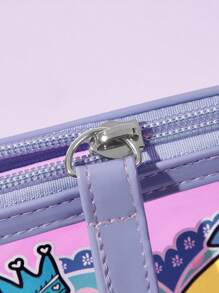Nick 90s X SHEIN 1 pieza Bolsa cosmética con forma de empanadilla transparente de los años 90, bolsa de almacenamiento multifuncional, bolsa de almacenamiento de artículos pequeños, bolsa de almacenamiento para viajes, bolsa de almacenamiento digital, adecuada para el transporte diario de artículos pequeños, viajes, trabajo, maquillaje o estudio, adecuada para mujeres y estudiantes